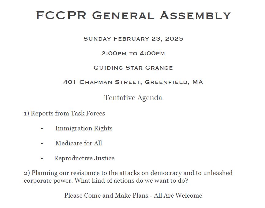 02/23/25 General Assembly Agenda